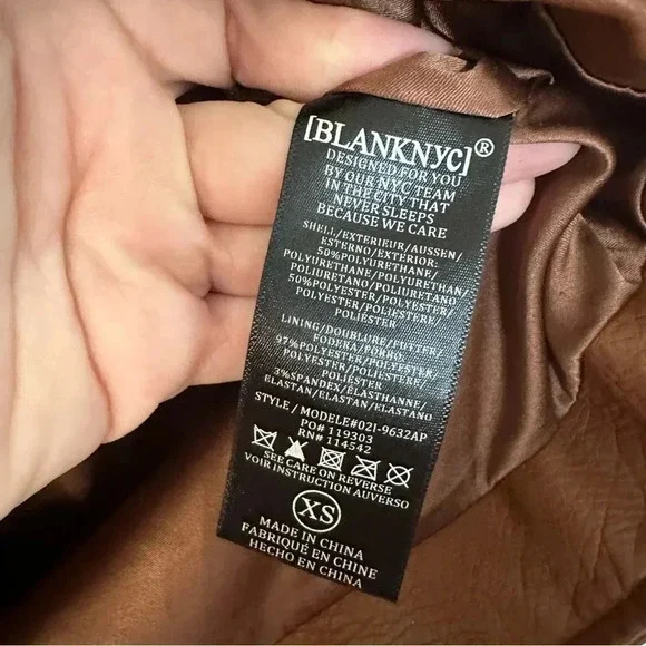 Anthropologie BlankNYC Women’s Faux Leather Moto Jacket in Honey Size XS NWT - Picture 8 of 9